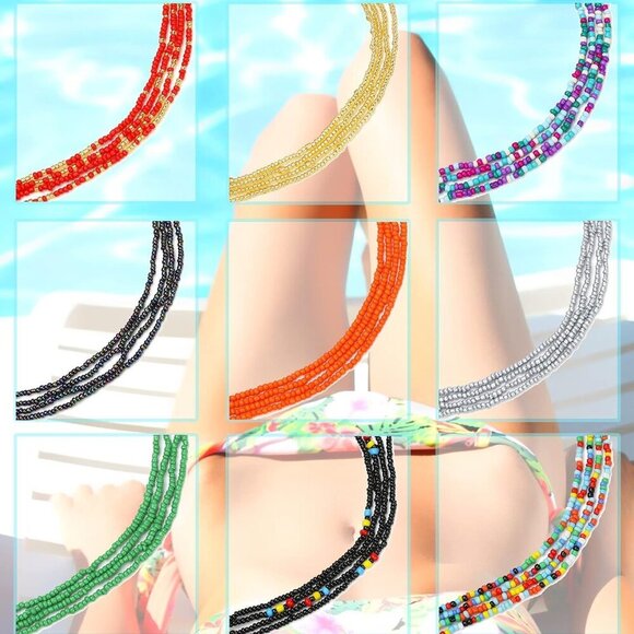Colorful Beaded Waist Chain Women Beach Bikini Jewelry Summer Gift - Picture 3 of 7
